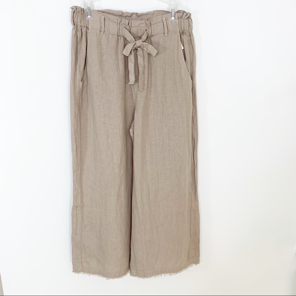 Anthropologie Cloth & Stone Linen Wide Leg Pants - Picture 2 of 11